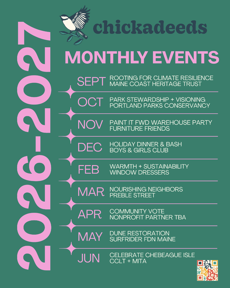 Chickadeeds 2026–2027 monthly events calendar